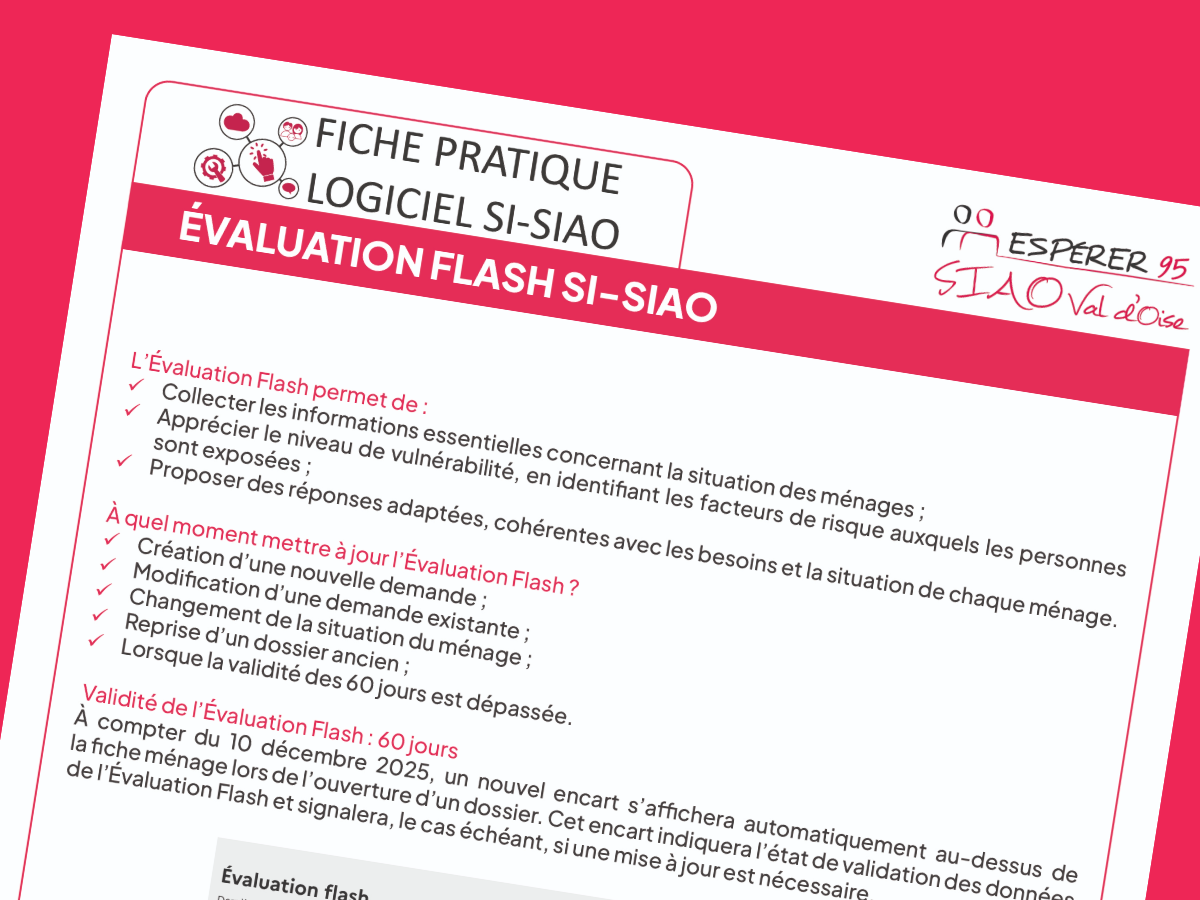 Fiche pratique SI-SIAO : Évaluation Flash